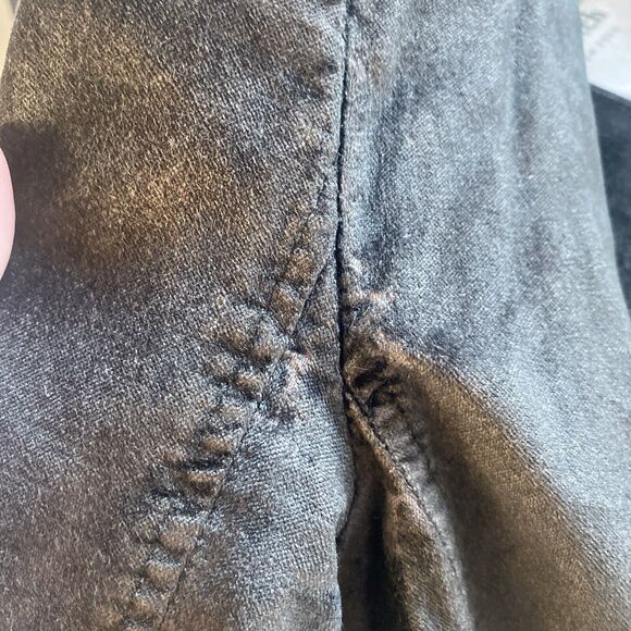 Abercrombie & Fitch Blazer Womens Medium Gray Blue Velvet Velour Cropped Jacket - Picture 15 of 15